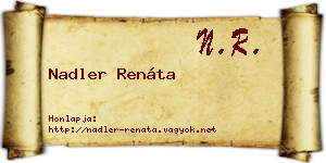 Nadler Renáta névjegykártya